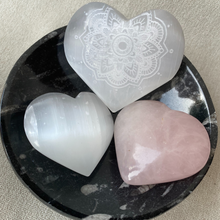 Load image into Gallery viewer, Heart Stones. (Selenite &amp; Rose Quartz)
